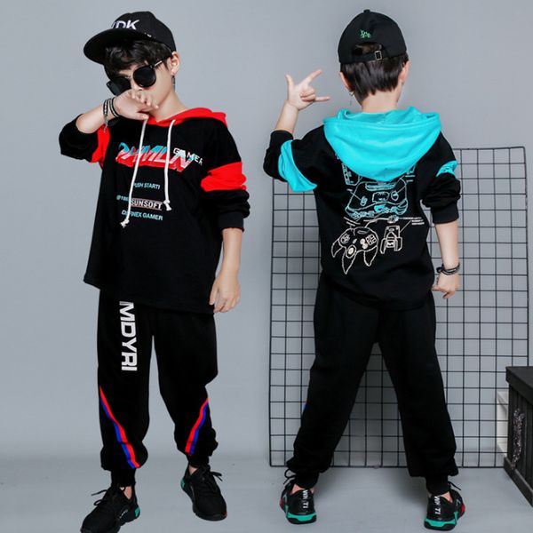 

boys clothes sports suit for a boy fashion korean letters game clothes for girls 6 8 10 11 12 years fall outfits kids clothes t200414, White
