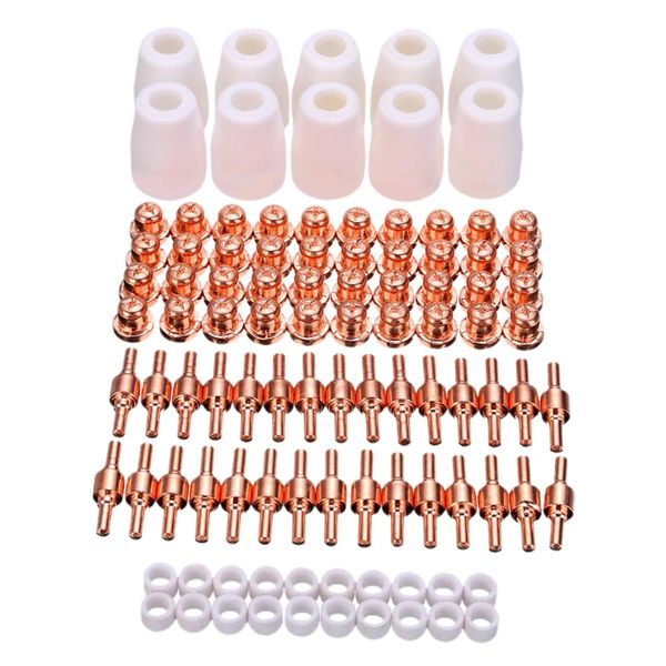 

100pcs pt-31 lg-40 air plasma cutter cutting nozzles electrode tip torch consumable kits 40a fit for lgk-40 cut-40 bps40