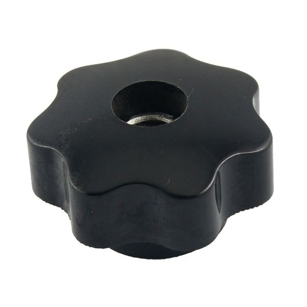 

m10 10mm dia thread black plastic star head clamping knob grip