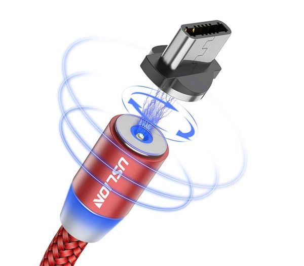 

uslion magnetic data cable round magnetic cable three in one for android type-c usb data cable