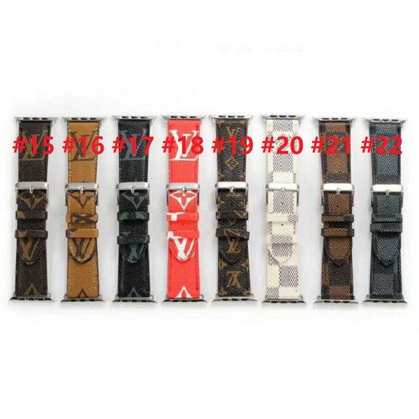 

designer for apple watch pu leather bands 42mm 38mm 40mm 44mm adjustable strap for iwatch 5 4 3 2 straps replacement good quality