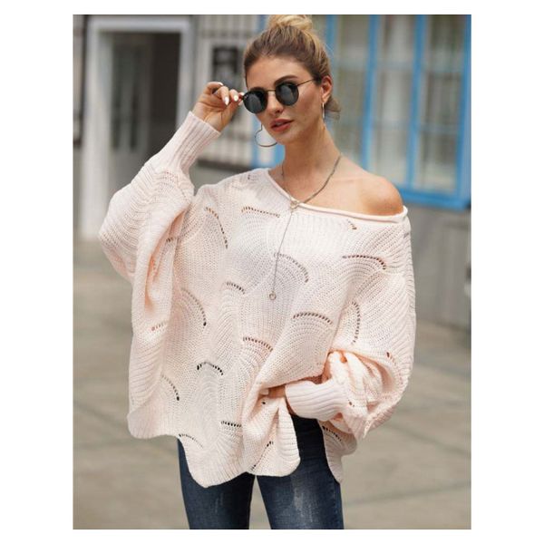 

womens designer sweaters womens solid color pullover girls ol commuter sweater bat sleeve clothing 2019 autumn new fashion selling, White;black