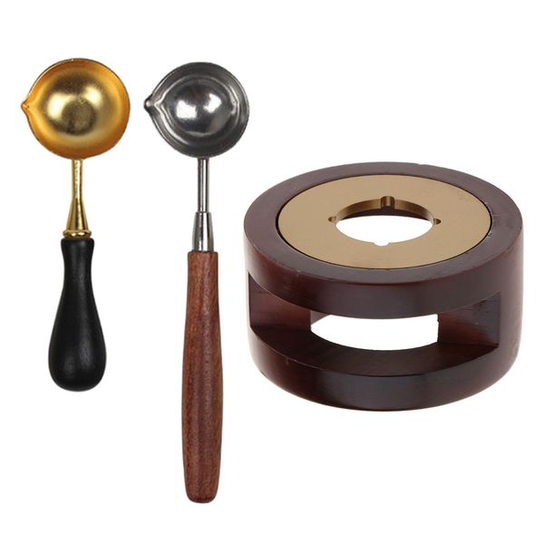 

wax melting furnace kit spoon stamp seal sticks stove pot w/ spoon b+c