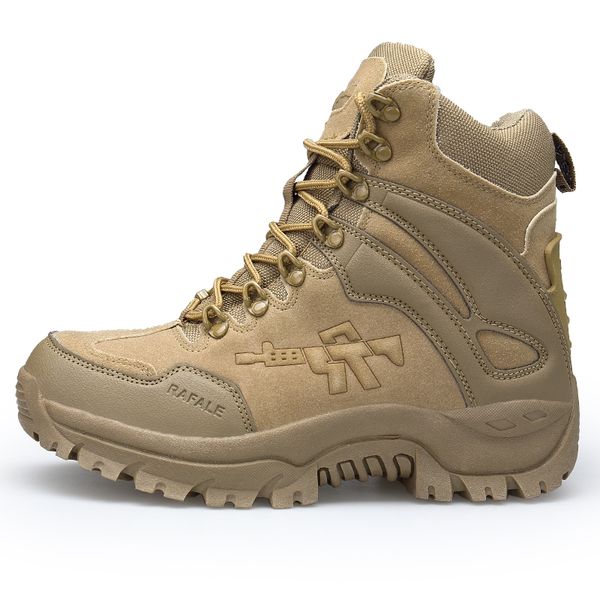 

men's desert tactical boots men's work safety shoes army boots zapatos ankle strap battle size 46, Black