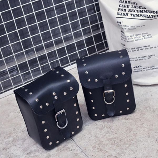 

dongzhen motorcycle universal saddle bags pu leather package waterproof flame retardant cold hanging side tool head luggage