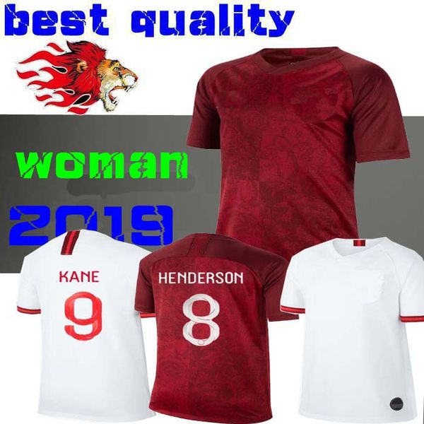 

2019 woman englands world cup soccer jersey 9# kane 10#sterling 11#vardy 19# rashford 20#dele football shirts female girl lady, Black;yellow