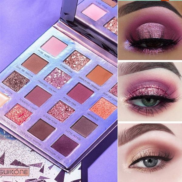 

16 colors matte glitter eyeshadow palette diamond eye shadow waterproof long lasting nude make up