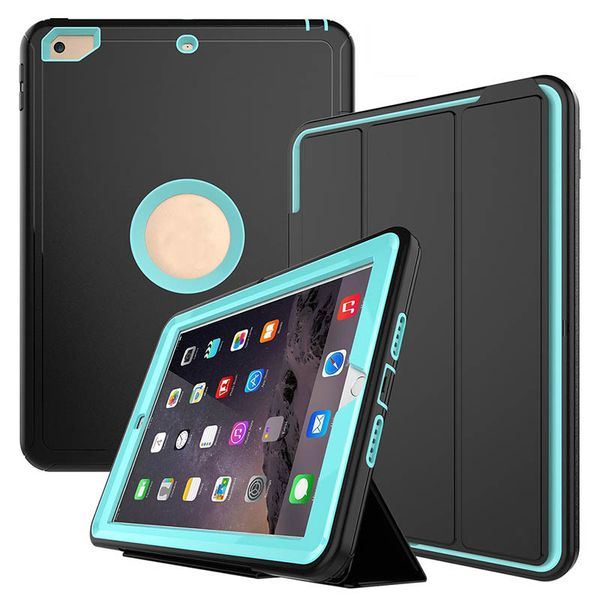 

For iPad Case Heavy Duty Full Body Rugged Protective Auto Sleep Flip Stand Folio Cover For iPad 9.7 2017/2018 Air2 Mini 2/3/4