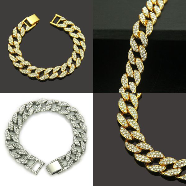 

hip-hop man diamond bracelet bracelet hiphop hip hop trendsetter personality accessories ornaments sell natural gem jewelongateery, Black