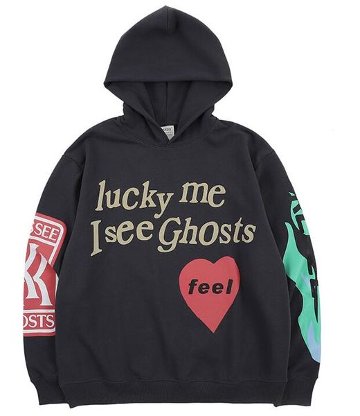 

Повезло мне, я вижу призраков флисовую толстовку мужчин 2019 Весенние буквы пламя н