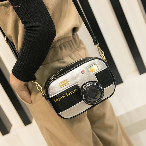 

novelty designer handbags women personalized camera shoulder bag patchwork fashion laser messenger bags