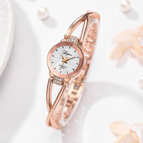 

lvpai brand fashion luxury rhinestone watches women stainless steel quartz bracelet watch ladies dress watches gold relogios, Slivery;brown