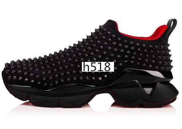 

brand red krystal spike sock donna flat neoprene sneakers designer luxury mens red bottoms shoes womens rivet spiky sock junior 4, Black