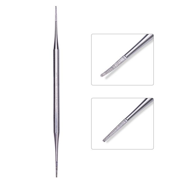 

1 pc double ended ingrown toenail lifter nail file buffer stainless steel professional nail correction pedicure manicure tool