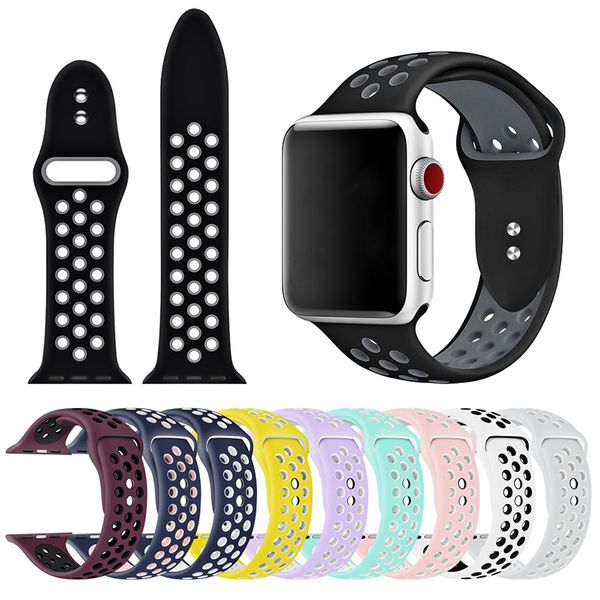 

silicone strap band for apple watch band strap 38mm 40mm bracelet rubber watchband for series 4/3/2/1 watch, Black;brown
