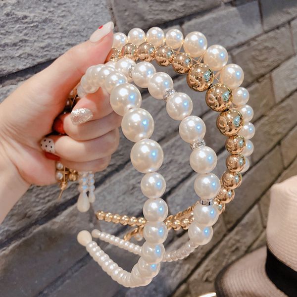 

kids hair hoops child hair stick sweet animal cat rabbit ear bow faux pearl beaded headband headwear fancy dress for costume party, Slivery;white