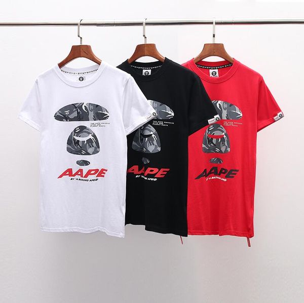 

2020aape печати мужские и женские футболки стрит париж любителей летних круглый шею футболки бренды топы подростков с короткими рукавами фут, White;black