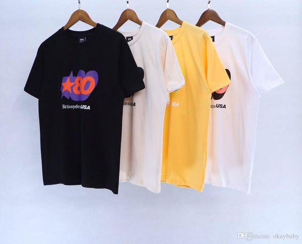 

2020 mens tshirt men women short sleeves fashion boy london men breakage of the letter printing tee 046, White;black