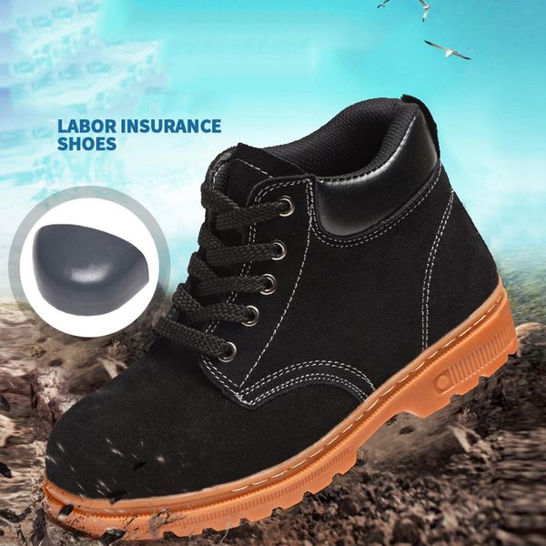 

new men's labor insurance shoes steel head work safety shoes casual sports anti-puncture anti-puncture protective boots, Black