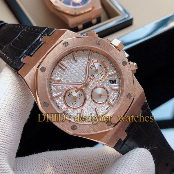 

fashion new luxury watch mens designer watches chronograph satch quartz battery wristwatches leather strap steel case montres de luxe, Slivery;brown