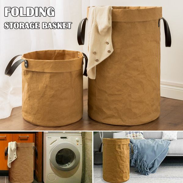 

collapsible laundry basket tall round hamper storage bag with handle durable for toy clothes ve