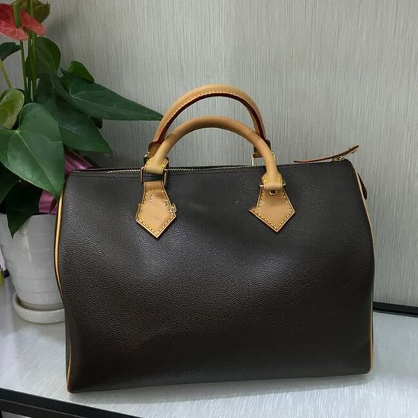 

2019 women leather speedy 30 handbag shoulder bag speedy 25 classic style brown designer handbags ladies 41108 clutchesc2bf#