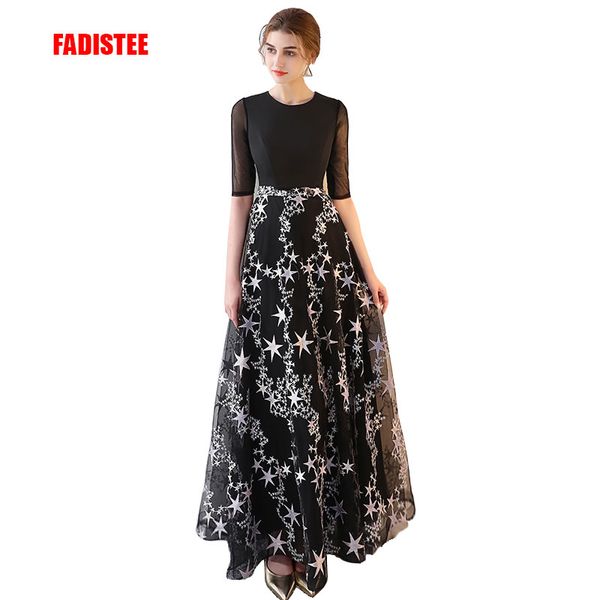 

новое поступление элегантный длинное платье вечернее платье a-line vestido де noiva формальные аппликации pleas выпускного вечера цветочный, Black;red