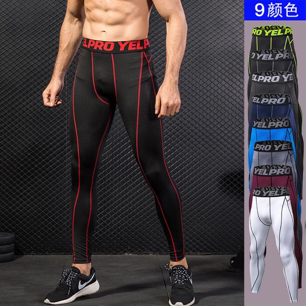 

running pants compression leggings man runnings workout tights men athletic base layer mens with pocket, Black;blue
