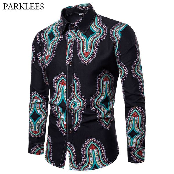 

mens hipster african dashiki dress shirts 2019 brand new slim fit long sleeve shirt men african clothing camisa social masculina, White;black