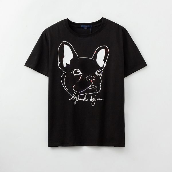 

20ss мужчины женщины летние дизайнерские футболки с французским бульдогом бренд логотип мода лето повседневная дышащая мужчины женщины тройн, White;black