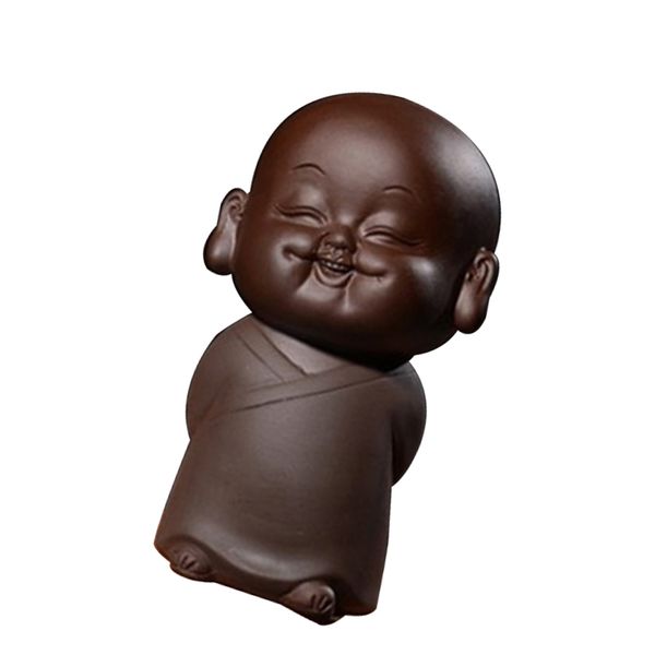

cute ceramic little buddha statue figurines tea pet home decorations