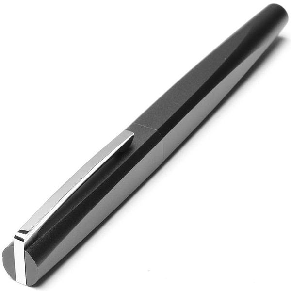 

kaco square series luxury blue and silver clip fountain pen with 0.5mm nib nobel metal aluminum ink pens