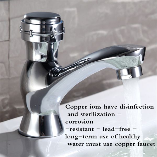 

jamuwy bathroom basin faucet single handle single hole cold water faucet brass casting rotating handle
