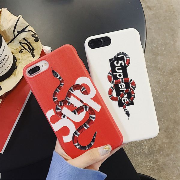 

Модный бренд телефон чехол с прохладной змеи вокруг букв SUP для Iphone X 7P / 8P 7/8 6 / 6sP пл