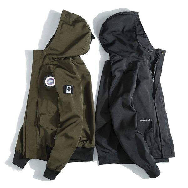 

american tooling jacket men's retro casual loose hooded tide brand jacket bf33, Black;brown