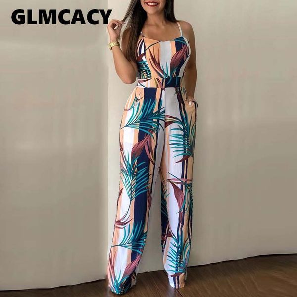 

women leaf print spaghetti strap jumpsuit boho rompers jumpsuit elegant summer casual jumpsuits, Black;white