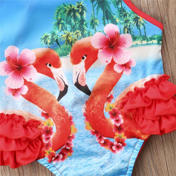

girls bikini summer toddler kids baby girl swimwear children swan printed one piece swimsuit beachwear bathing swimming costume