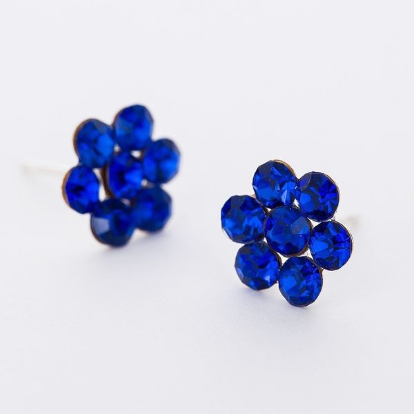 

personality ear nail shine diamond flower earring temperament earring, Golden