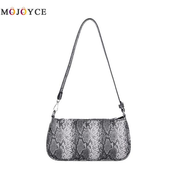 

retro pu leather women shoulder bag leopard animal pattern totes travel daily snake print bag baguette handbag
