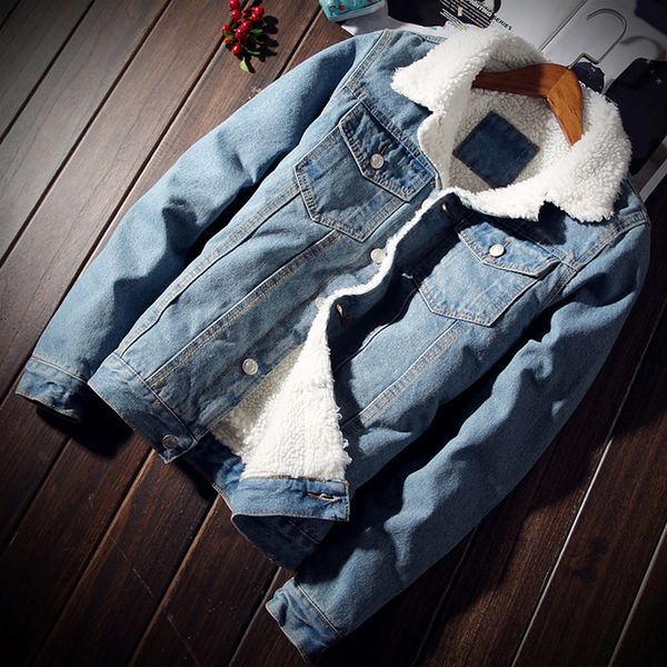 

autumn winter denim upset jacket vintage long sleeve loose jeans coat fashion men coats clothing, Black;brown
