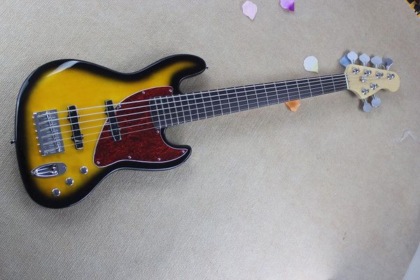 

2019 new arrival new style custom f sunburst 6 string jazz bass guitar