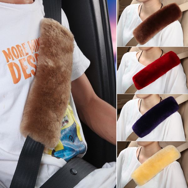 

1pair car safety seat belt pad wrap cover shoulder cushion protector winter