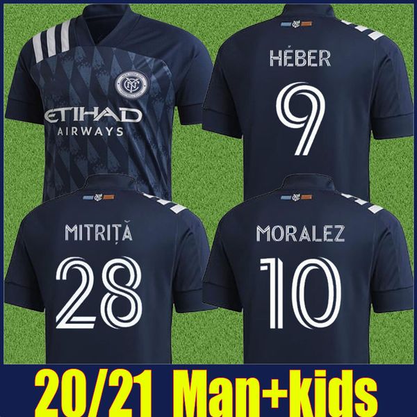 

2020 млс нью-йорк сити футбол джерси дома в гостях дети комплект футбол рубашки молодежи хибер mitrita 20/21 нью-йорк сити моралез парки фут, Black;yellow