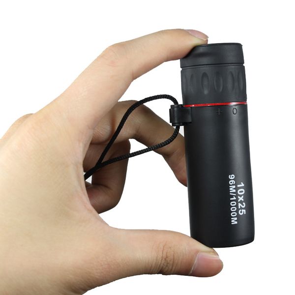 Telescópio monocular 10x25 mini Único cilindro câmera móvel Caça binocular Âmbito de turismo Âmbito de noite de baixa visão nocturna 323 x2