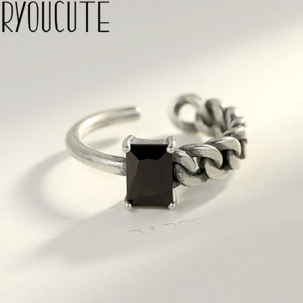 

boho trendy 925 sterling silver black rings for women men statement finger rings engagement jewelry 2019, Slivery;golden