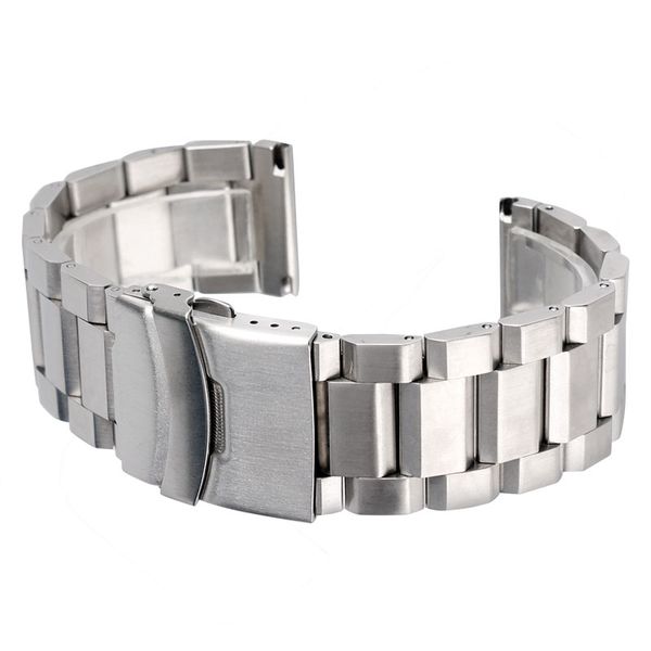 

silver bracelet solid stainless steel watch band adjustable strap metal watchband 18mm 20mm 22mm 24mm mens womens, Black;brown