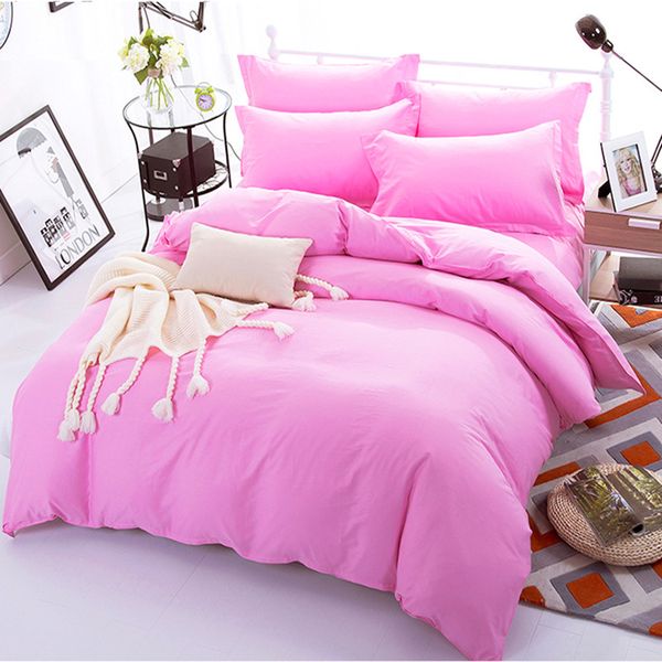 

pink color duvet cover sets for single double bed kids adults 6 sizes 100% cotton bedding sets xf644-2