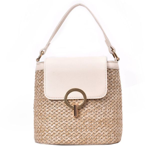 

new women bag lovely handmade straw knitted bag lady rattan handbag crossbody bucket tote fashion summer travel beach
