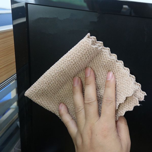 

1piece 30*30cm microfiber cantler square towel lace rag wheat grain cloth absorbent cleaning small towel for car auto wash