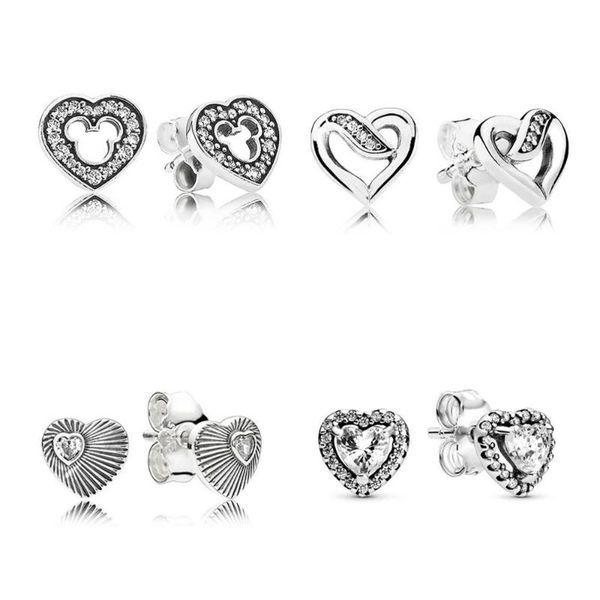 

ydx 100% 925 sterling silver stud earrings latest charm ladies heart series earrings simple sweet style fashion jewelry, Golden;silver